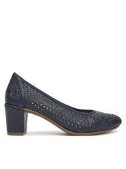 Rieker Czółenka CEO-41057-14 Granatowy. Niebieskie czółenka Rieker, bez wzorów, z materiału, bez obcasa, bez zapięcia. Za 289.99 zł.