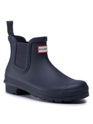 Hunter Kalosze Original Chelsea WFS2078RMA Granatowy. Niebieskie kalosze Hunter, bez wzorów, z kauczuku, bez zapięcia. Za 389.99 zł.