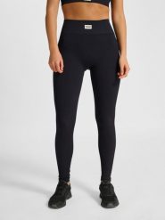 Damskie legginsy Hummel Pulse. Czarne legginsy Hummel, bez wzorów, z dzianiny. Za 213.00 zł.
