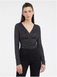 Orsay Bluzka-body w kolorze czarnym rozmiar: M. Czarne bluzki Orsay, m, bez wzorów, bez kołnierzyka, bez ramiączek. Za 44.19 zł.