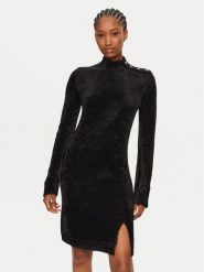 Gaudi Sukienka dzianinowa 421BD13006 Czarny Regular Fit. Czarne sukienki Gaudi, xs, bez wzorów, z dzianiny, bez kołnierzyka, bez ramiączek. Za 369.99 zł.