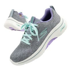 Buty sportowe damskie Skechers Go Walk Arch Fit 2.0. Szare buty sportowe lifestyle Skechers, bez wzorów, z tkaniny, bez zapięcia, trekkingowe. Za 249.00 zł.