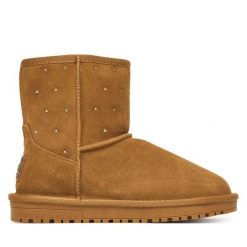 Śniegowce Pepe Jeans. Brązowe śniegowce Pepe Jeans, bez wzorów, z jeansu, bez zapięcia. Za 349.99 zł.