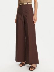 TWINSET Spodnie palazzo 251TT2105 Brązowy Wide Leg. Brązowe spodnie materiałowe Twinset, bez wzorów, z bawełny. Za 867.51 zł.