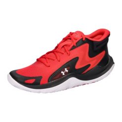 Buty do koszykówki Under Armour Jet '25 red/black. Czarne buty trekkingowe Under Armour, z materiału, przed kolano, bez zapięcia. Za 377.60 zł.