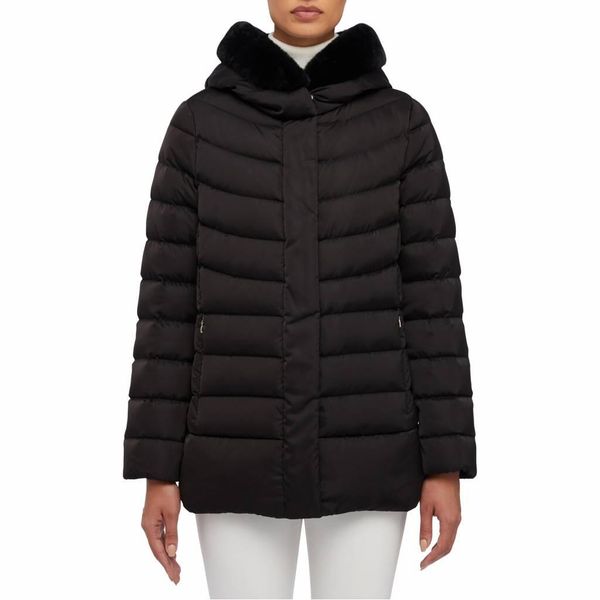 Kurtka GEOX W CHLOO Czarny. Czarne kurtki Geox, bez wzorów, z tkaniny, bez kaptura. Za 719.99 zł.