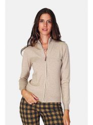 ASSUILI Kardigan w kolorze beżowym rozmiar: 38. Brązowe swetry Assuili, bez wzorów, z kaszmiru, klasyczne, bez ramiączek. Za 144.92 zł.