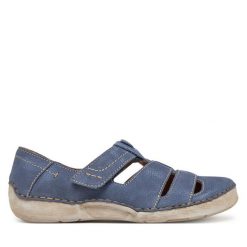 Półbuty Josef Seibel. Niebieskie półbuty wsuwane Josef Seibel, bez wzorów, bez obcasa, na płaskiej podeszwie. Za 329.99 zł.