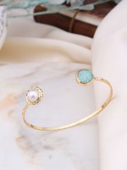 L'Atelier de Gaia Pozłacana bransoletka z amazonitem rozmiar: onesize. Białe bransoletki L'Atelier de Gaia, pozłacane. Za 61.31 zł.