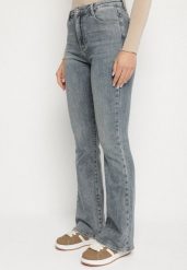Niebieskie Jeansy o Kroju Dzwonów z Regularnym Stanem Setva. Niebieskie jeansy Born2be, l, bez wzorów, z jeansu, eleganckie. Za 119.99 zł.
