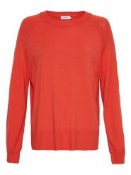 MOSS COPENHAGEN Sweter "Neila Rachelle" w kolorze beżowo-czerwonym rozmiar: XS/S. Czerwone swetry Moss Copenhagen, s, bez wzorów, z wiskozy, bez ramiączek. Za 88.02 zł.