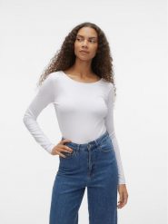 Vero Moda Body AWARE Heaven 10298465 Biały Slim Fit. Białe body i gorsety Vero Moda, bez wzorów, bez ramiączek. Za 59.99 zł.