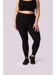 Spaio Legginsy sportowe "Ribbed" w kolorze czarnym rozmiar: 3XL. Czarne legginsy Spaio, bez wzorów, z materiału, sportowe. Za 126.99 zł.