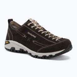 Buty trekkingowe Kimberfeel Lincoln 2. Brązowe buty trekkingowe Kimberfeel, ze skóry, przed kostkę, bez zapięcia. Za 409.99 zł.