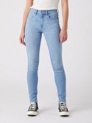 Wrangler Dżinsy "High Rise Skinny For Keeps" - Skinny fit - w kolorze błękitnym rozmiar: W29/L32. Niebieskie jeansy Wrangler, l, z aplikacjami, klasyczne, z podwyższonym stanem. Za 167.67 zł.