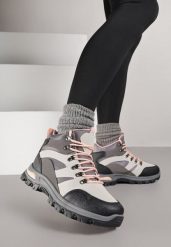 Szare Buty Trekkingowe Trapery Vices Ozdobione Przeszyciami Narrive. Szare buty trekkingowe Born2be, bez wzorów, z dresówki, przed kolano, bez obcasa, bez zapięcia. Za 89.99 zł.