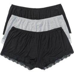 Luźniejsze bokserki z wiskozy (3 pary). Czarne bokserki damskie bonprix, bez wzorów, z koronki. Za 68.97 zł.