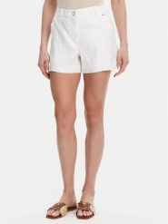 Guess Szorty materiałowe W5GD1W WH5L2 Biały Regular Fit. Białe szorty Guess, z aplikacjami, ze lnu. Za 339.99 zł.