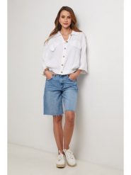 Lin Passion Lniana kurtka koszulowa w kolorze białym rozmiar: 36/38. Białe kurtki Lin Passion, bez wzorów, ze lnu, klasyczne, bez kaptura. Za 152.99 zł.