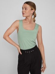 Vila Top w kolorze khaki rozmiar: M. Brązowe topy Vila, m, bez wzorów, bez kołnierzyka, bez ramiączek. Za 41.79 zł.
