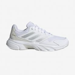 Buty tenisowe damskie ADIDAS Courtjam Courtjam Control na twardą nawierzchnię. Białe buty treningowe adidas, bez wzorów, z gumy, bez zapięcia, tenisowe. Za 439.99 zł.