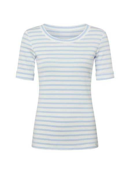 Marc Cain Koszula damska Kobiety Bawełna niebieski|biały w paski, 40. Białe koszule Marc Cain, bez wzorów, z bawełny, bez kołnierzyka, bez ramiączek. Za 549.95 zł.