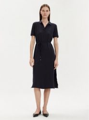 Tommy Hilfiger Sukienka codzienna WW0WW41278 Granatowy Regular Fit. Niebieskie sukienki Tommy Hilfiger, na co dzień, s, bez wzorów, z bawełny, bez kołnierzyka, bez ramiączek, proste. Za 369.99 zł.