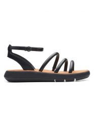 Clarks Skórzane sandały "Jemsa Style" w kolorze czarnym rozmiar: 37. Czarne sandały Clarks, bez wzorów, klasyczne, z otwartym noskiem, bez obcasa, bez zapięcia. Za 165.31 zł.