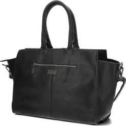Czarna Duża Damska Torba Big Star. Czarne shopper bag Big Star Accessories, z aplikacjami, ze skóry ekologicznej, biznesowe, na ramię, duże, bez dodatków. Za 249.00 zł.