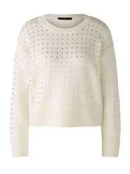 Oui Sweter w kolorze kremowym rozmiar: 44. Brązowe swetry Oui, bez wzorów, z bawełny, bez ramiączek. Za 173.99 zł.