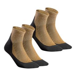 Skarpety turystyczne Quechua Hike 100 Mid 2 pary. Czerwone skarpetki QUECHUA, bez wzorów, z bawełny. Za 39.99 zł.