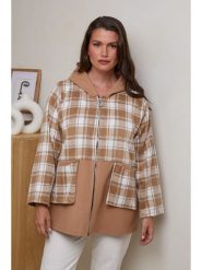 Curvy Lady Bluza w kolorze jasnobrązowym rozmiar: 44/46. Brązowe bluzy Curvy Lady, bez wzorów, klasyczne, bez ramiączek, bez kaptura. Za 114.44 zł.