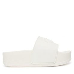 Klapki Liu Jo. Białe klapki Liu Jo, bez wzorów, bez obcasa, bez zapięcia. Za 279.99 zł.