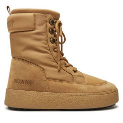 Śniegowce Moon Boot. Brązowe śniegowce Moon Boot, bez wzorów, bez zapięcia. Za 899.99 zł.