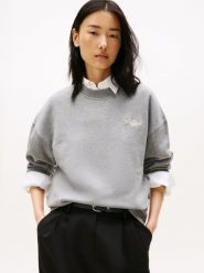 Tommy Hilfiger Bluza Kobiety Bawełna szary, M. Szare bluzy Tommy Hilfiger, m, bez wzorów, z bawełny, bez ramiączek, bez kaptura. Za 379.95 zł.