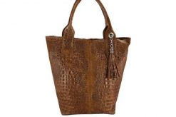 Worek skórzany BARBERINI'S j. brązowy 375/7-12. Brązowe shopper bag Barberinis, bez wzorów, ze skóry, biznesowe, zamszowe, bez dodatków. Za 219.99 zł.