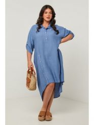 Curvy Lady Sukienka w kolorze niebieskim rozmiar: 48/50. Niebieskie sukienki Curvy Lady, bez wzorów, klasyczne, bez kołnierzyka, bez ramiączek, midi. Za 150.02 zł.