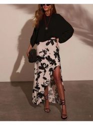 Milan Kiss Spódnica w kolorze kremowo-czarnym rozmiar: M. Brązowe spódnice Milan Kiss, m, bez wzorów, maxi. Za 131.12 zł.