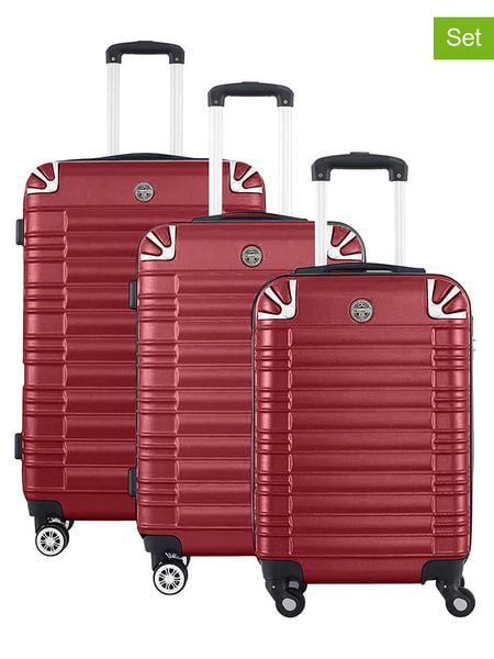 Geographical Norway 3-częściowy zestaw "Sourcing" w kolorze bordowym rozmiar: onesize. Czerwone walizki Geographical Norway. Za 440.28 zł.