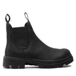 Sztyblety ECCO. Czarne botki ECCO, bez wzorów, bez obcasa, na płaskiej podeszwie, bez zapięcia. Za 539.99 zł.