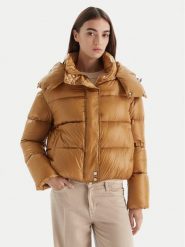 Patrizia Pepe Kurtka puchowa 2O0050/A9M0-B847 Beżowy Regular Fit. Brązowe kurtki Patrizia Pepe, m, bez wzorów, z puchu, bez kaptura. Za 2,189.00 zł.