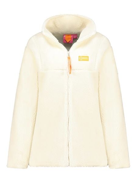 Geographical Norway Kurtka polarowa "Udolce" w kolorze kremowym rozmiar: M. Brązowe kurtki Geographical Norway, m, bez wzorów, z polaru, bez kaptura. Za 179.64 zł.