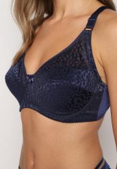 Granatowy Biustonosz Full Cup z Ramiączkami z Regulacją Posofia. Niebieskie biustonosze Renee, bez wzorów. W wyprzedaży za 27.99 zł.