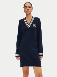 Tommy Jeans Sukienka dzianinowa DW0DW19810 Granatowy Relaxed Fit. Niebieskie sukienki Tommy Jeans, m, bez wzorów, z dzianiny, bez kołnierzyka, bez ramiączek. Za 319.99 zł.