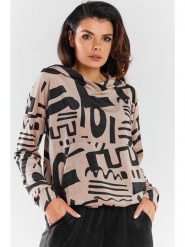 Awama Bluza w kolorze beżowo-czarnym rozmiar: L. Brązowe bluzy Awama, l, bez wzorów, bez ramiączek, z kapturem. Za 131.74 zł.