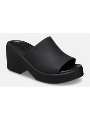 Crocs Klapki "Brooklyn Slide" w kolorze czarnym rozmiar: 36/37. Czarne klapki Crocs, bez wzorów, klasyczne, z otwartym noskiem, bez obcasa, bez zapięcia. Za 158.84 zł.