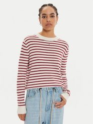 Tommy Jeans Sweter Essential DW0DW17254 Czerwony Regular Fit. Czerwone swetry Tommy Jeans, xs, bez wzorów, z bawełny, bez ramiączek. Za 219.99 zł.