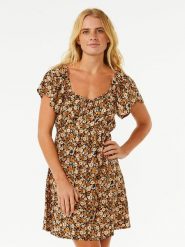 Rip Curl Sukienka w kolorze jasnobrązowym rozmiar: L. Brązowe sukienki Rip Curl, l, bez wzorów, z wiskozy, bez kołnierzyka, bez ramiączek, mini. Za 127.95 zł.