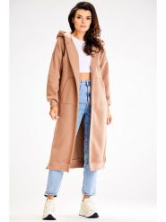 Awama Płaszcz dresowy w kolorze beżowym rozmiar: L/XL. Brązowe płaszcze Awama, l, bez wzorów, z dresówki, bez kaptura. Za 154.99 zł.