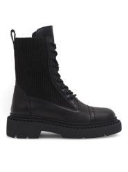 Badura Botki AHMET-03 Czarny. Czarne botki Badura, bez wzorów, z materiału, bez obcasa, na płaskiej podeszwie, bez zapięcia. Za 257.99 zł.